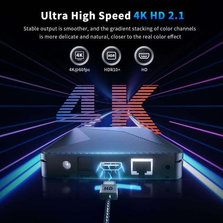 X88 Pro X5M Android 14.0 Smart TV Box, 2GB+16GB, S905X5M 2.0GHz 64-bit Quad-core Cortex-A55(EU Plug)