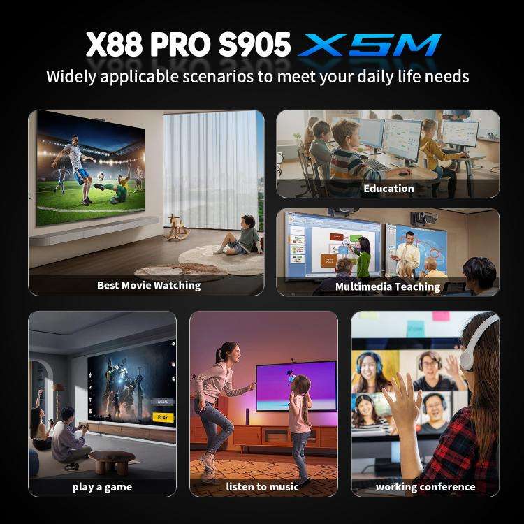 X88 Pro X5M Android 14.0 Smart TV Box, 2GB+16GB, S905X5M 2.0GHz 64-bit Quad-core Cortex-A55(EU Plug)