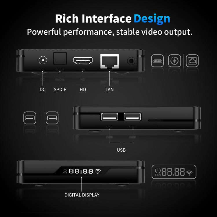 X88 Pro X5M Android 14.0 Smart TV Box, 4GB+32GB, S905X5M 2.0GHz 64-bit Quad-core Cortex-A55(EU Plug)