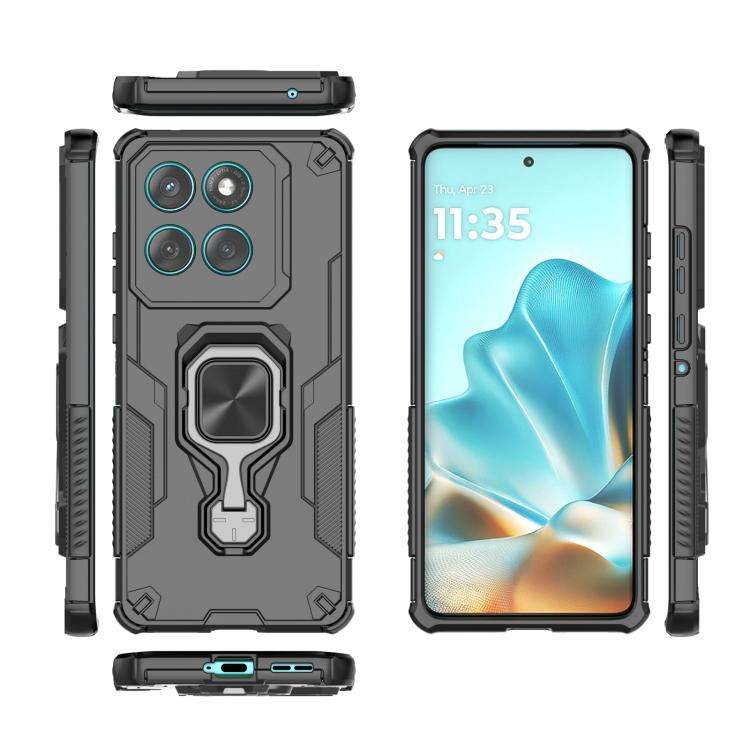 For Motorola Edge 60 Fusion Metal Kickstand TPU Hybrid PC Phone Case(Black)