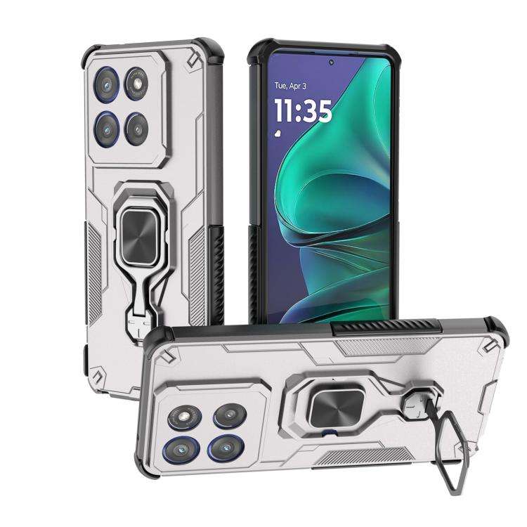 For Motorola Edge 60 Stylus Metal Kickstand TPU Hybrid PC Phone Case(Grey)