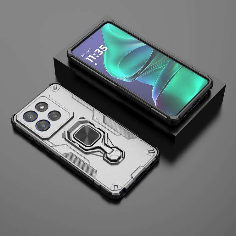 For Motorola Edge 60 Stylus Metal Kickstand TPU Hybrid PC Phone Case(Grey)