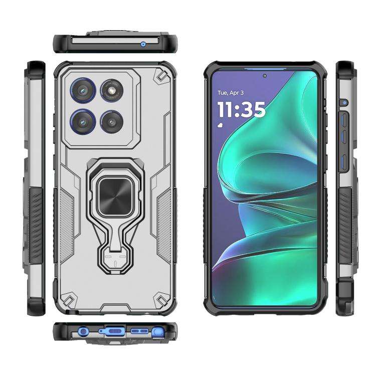 For Motorola Edge 60 Stylus Metal Kickstand TPU Hybrid PC Phone Case(Grey)
