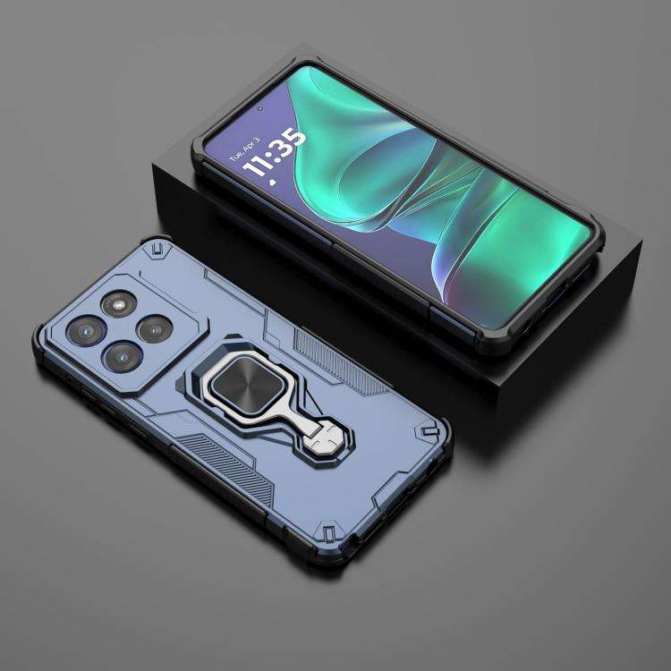 For Motorola Edge 60 Stylus Metal Kickstand TPU Hybrid PC Phone Case(Blue)
