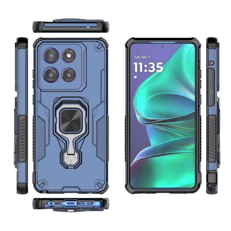 For Motorola Edge 60 Stylus Metal Kickstand TPU Hybrid PC Phone Case(Blue)