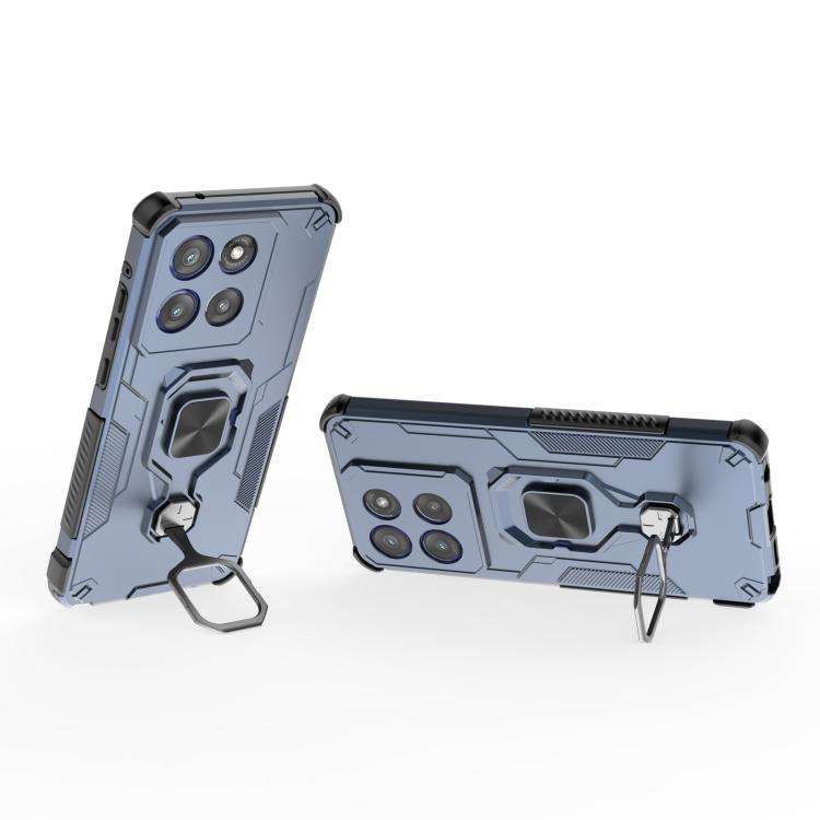For Motorola Edge 60 Stylus Metal Kickstand TPU Hybrid PC Phone Case(Blue)
