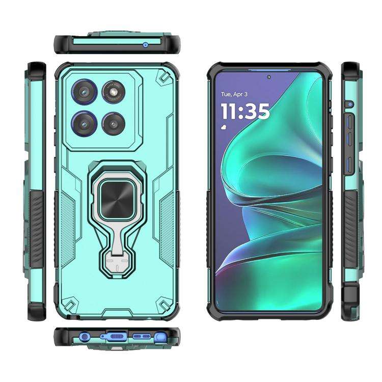 For Motorola Edge 60 Stylus Metal Kickstand TPU Hybrid PC Phone Case(Green)