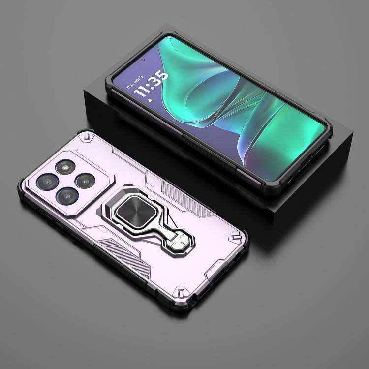 For Motorola Edge 60 Stylus Metal Kickstand TPU Hybrid PC Phone Case(Purple)