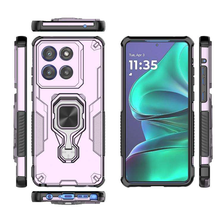 For Motorola Edge 60 Stylus Metal Kickstand TPU Hybrid PC Phone Case(Purple)