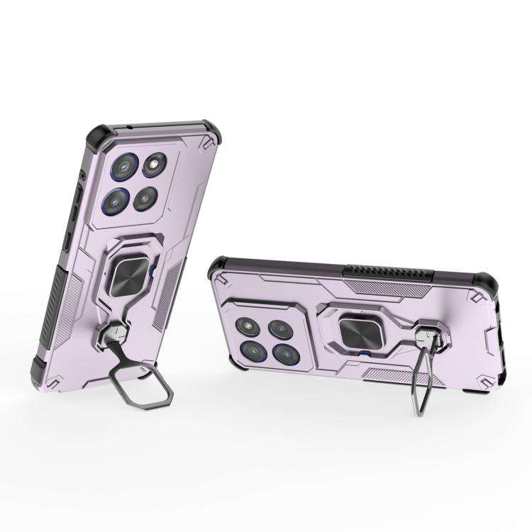 For Motorola Edge 60 Stylus Metal Kickstand TPU Hybrid PC Phone Case(Purple)