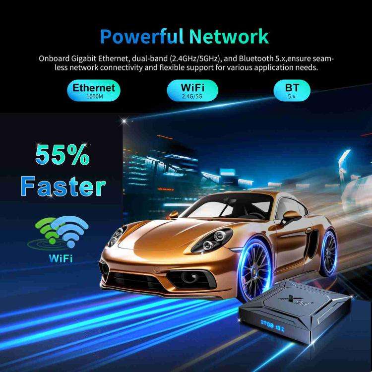 X96 M200 YB951 Android 14.0 Smart TV Box, 4GB+32GB, Amlogic S905X5M Quad-core ARM Cortex A55(EU P...