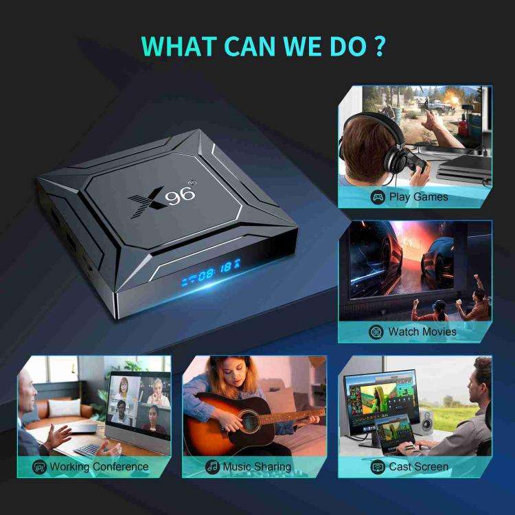 X96 M200 YB951 Android 14.0 Smart TV Box, 4GB+32GB, Amlogic S905X5M Quad-core ARM Cortex A55(EU P...
