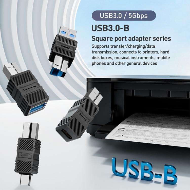 USB-B 3.0 Printer / Mobile Hard Drive / Computer Adapter, Model:USB-B Male to Type-C Female