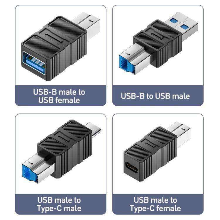 USB-B 3.0 Printer / Mobile Hard Drive / Computer Adapter, Model:USB-B Male to Type-C Female