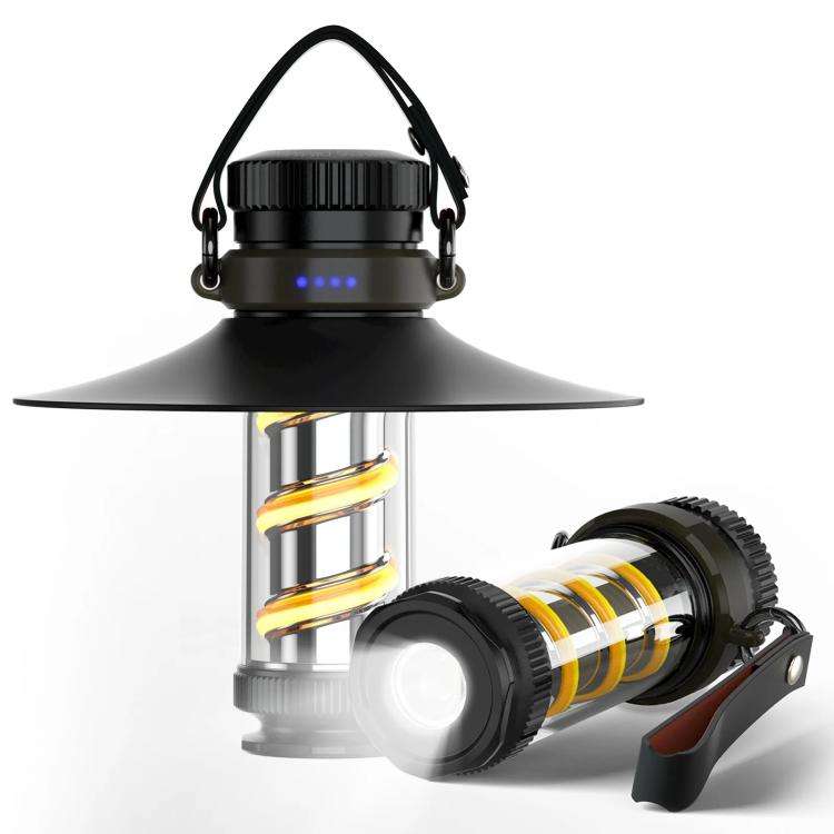 KXK-818 Outdoor Emergency Lamp Camping Light Portable Tent Lantern(Black)