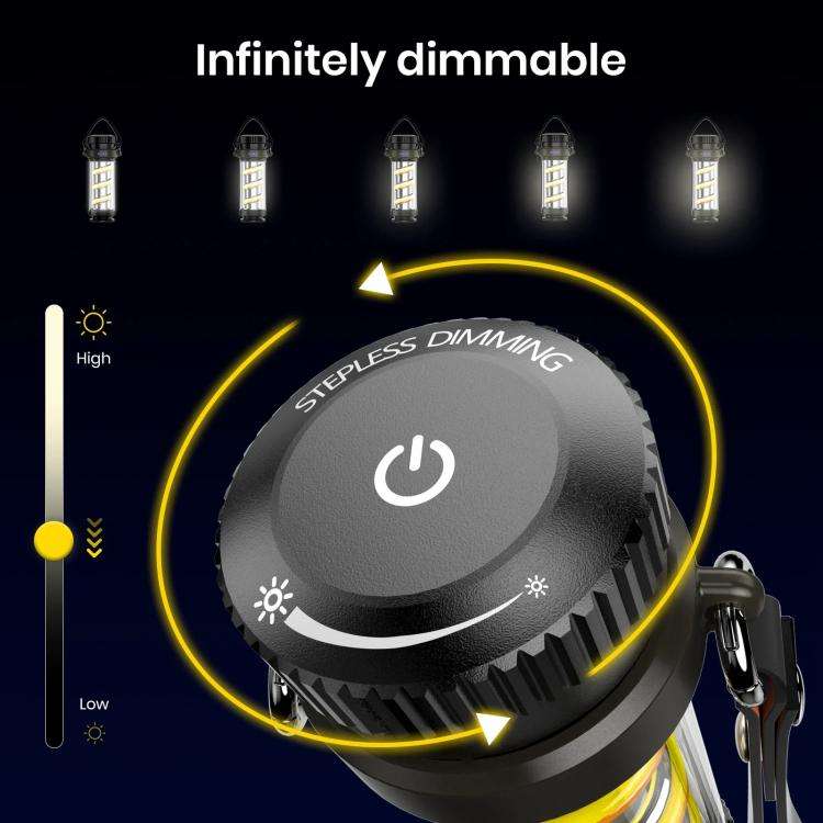 KXK-818 Outdoor Emergency Lamp Camping Light Portable Tent Lantern(Black)