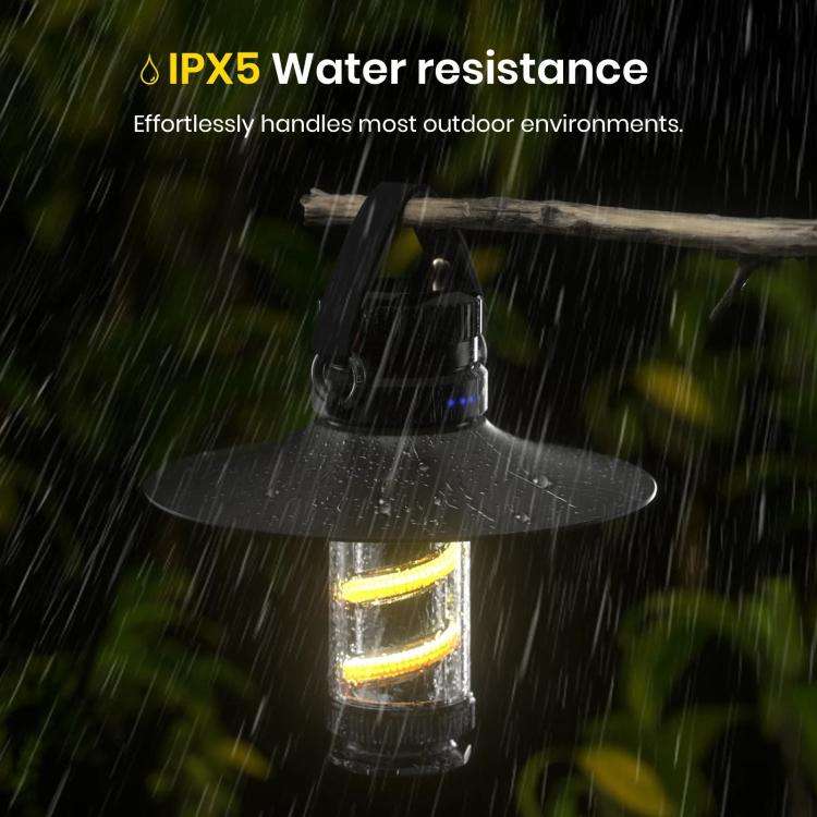 KXK-818 Outdoor Emergency Lamp Camping Light Portable Tent Lantern(Black)