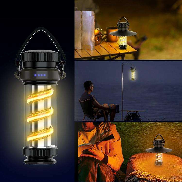 KXK-818 Outdoor Emergency Lamp Camping Light Portable Tent Lantern(Black)