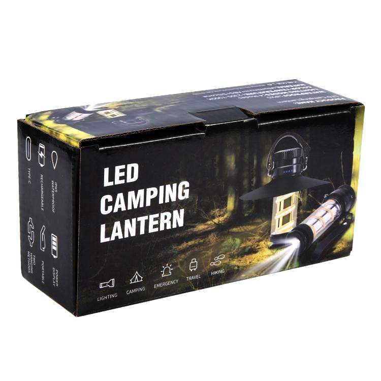 KXK-818 Outdoor Emergency Lamp Camping Light Portable Tent Lantern(Black)