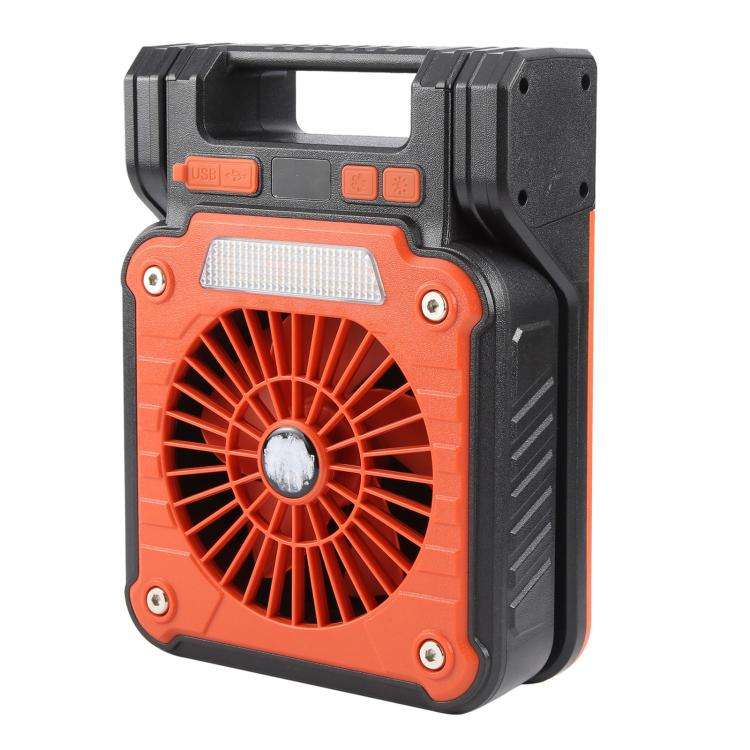 F3 Solar Powered USB Charging Portable Fan Camping Light(Orange)