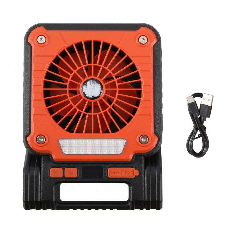F3 Solar Powered USB Charging Portable Fan Camping Light(Orange)