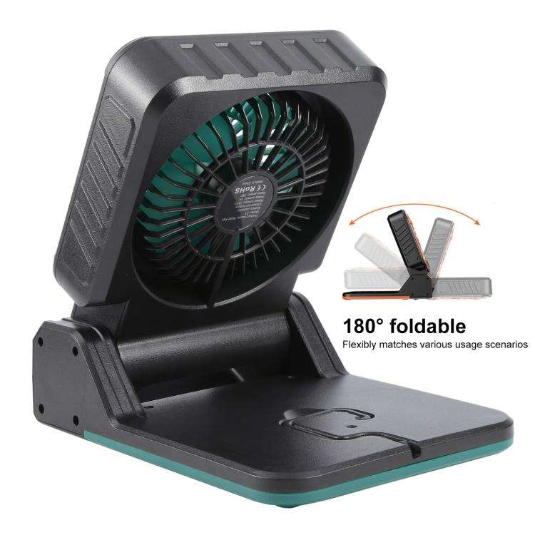 F3 Solar Powered USB Charging Portable Fan Camping Light(Green)
