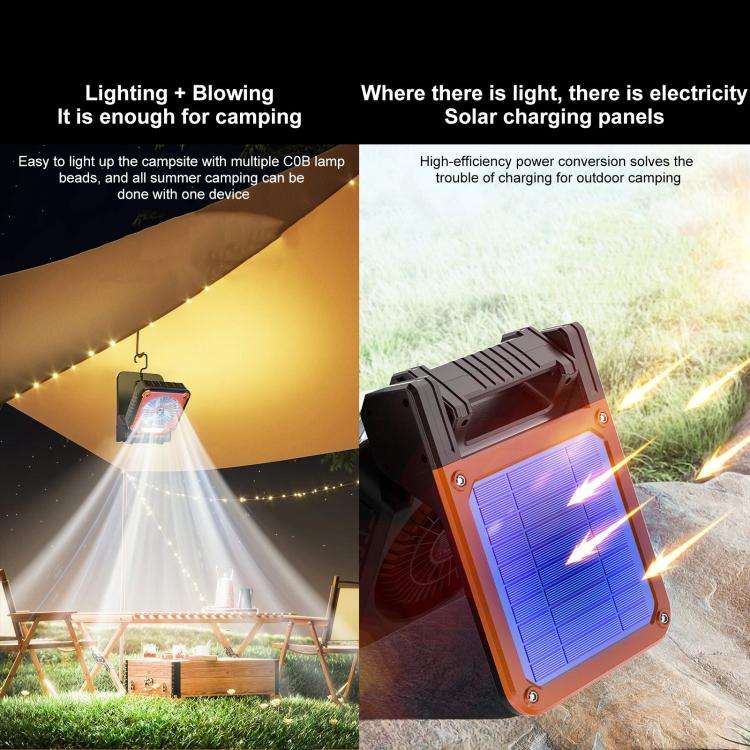 F3 Solar Powered USB Charging Portable Fan Camping Light(Green)