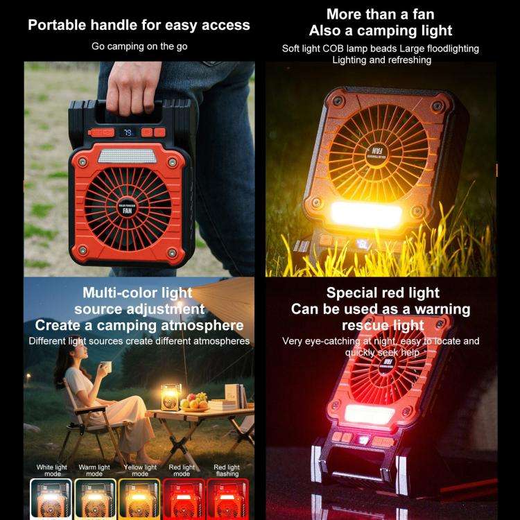F3 Solar Powered USB Charging Portable Fan Camping Light(Green)