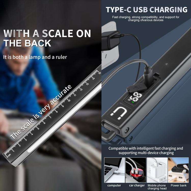 W09 Multifunctional Folding Pen Lamp LED Outdoor Work Flashlight(Black)