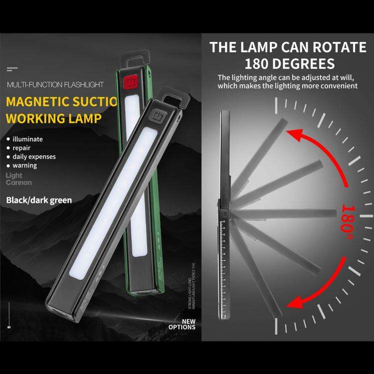 W09 Multifunctional Folding Pen Lamp LED Outdoor Work Flashlight(Black)