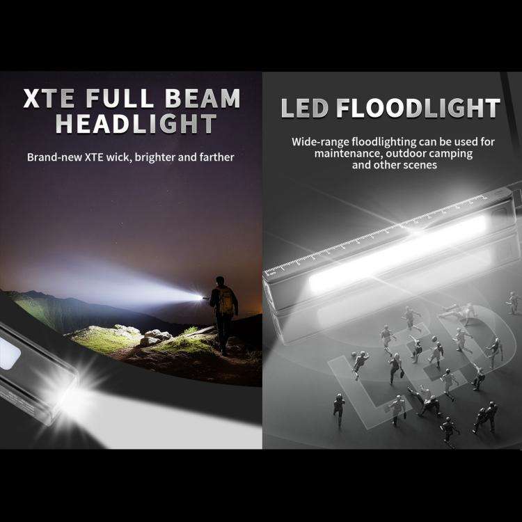 W09 Multifunctional Folding Pen Lamp LED Outdoor Work Flashlight(Black)