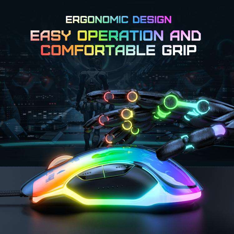 ONIKUMA CW925 12800DPI Colorful RGB E-Sports Gaming Wired Mouse(Black)