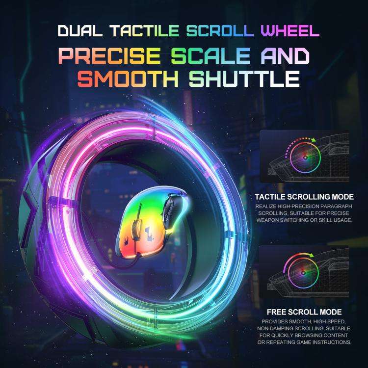 ONIKUMA CW925 12800DPI Colorful RGB E-Sports Gaming Wired Mouse(Black)