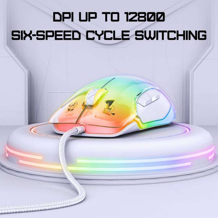 ONIKUMA CW925 12800DPI Colorful RGB E-Sports Gaming Wired Mouse(White)