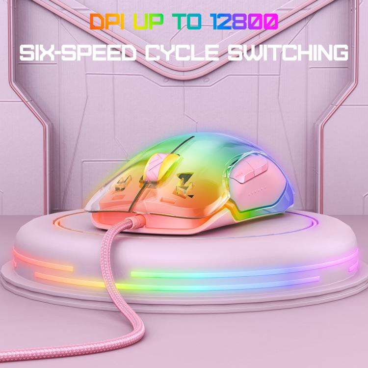 ONIKUMA CW925 12800DPI Colorful RGB E-Sports Gaming Wired Mouse(Pink)