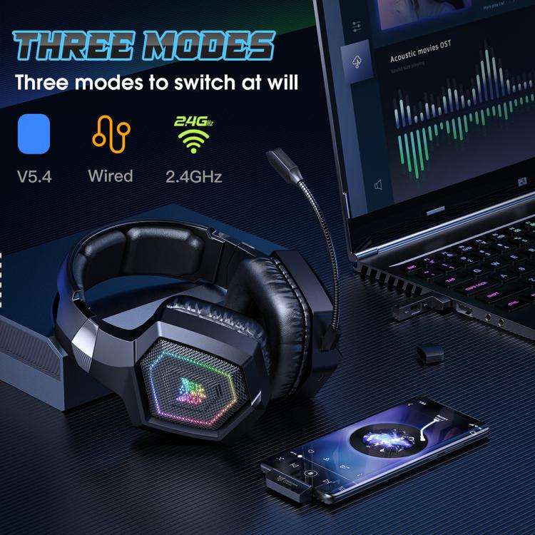 ONIKUMA GT806 Tri-mode Bluetooth 2.4G Wired E-sports Game Headset(Black)