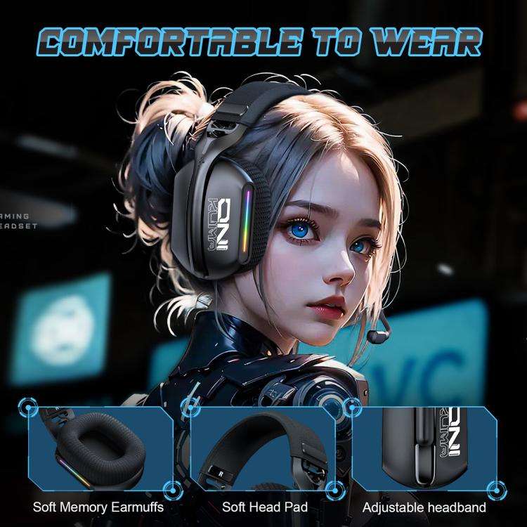 ONIKUMA GT808 Tri-mode Bluetooth 2.4G Wired E-sports Game Headset(Black)