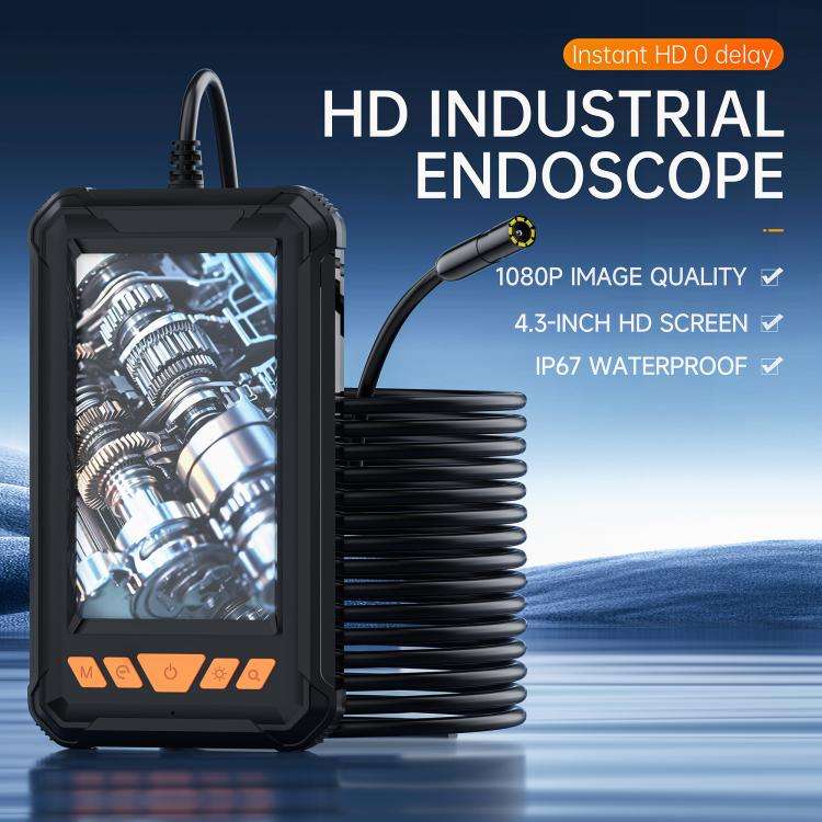 P380 8mm Lens Industrial Pipeline Endoscope with 4.3 inch HD Screen, Spec:10m Tube