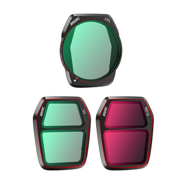 For DJI Air 3S BRDRC Camera Lens Filter, Filter:3 in 1 CPL UV ND16