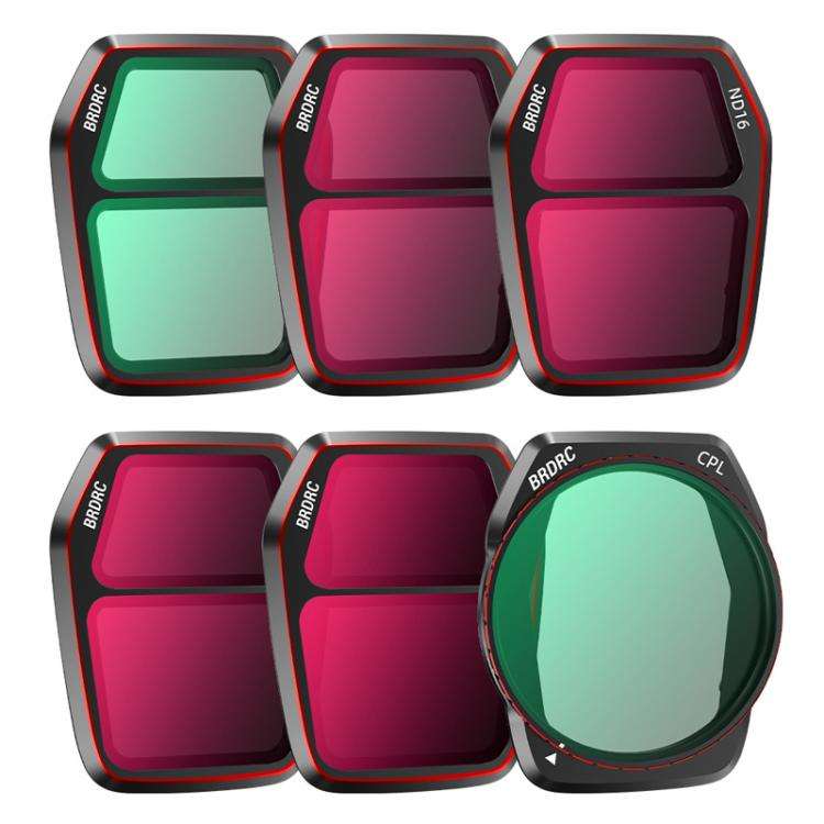 For DJI Air 3S BRDRC Camera Lens Filter, Filter:6 in 1 ND8-64 UV CPL