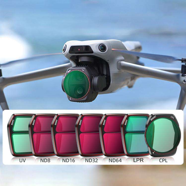 For DJI Air 3S BRDRC Camera Lens Filter, Filter:ND8