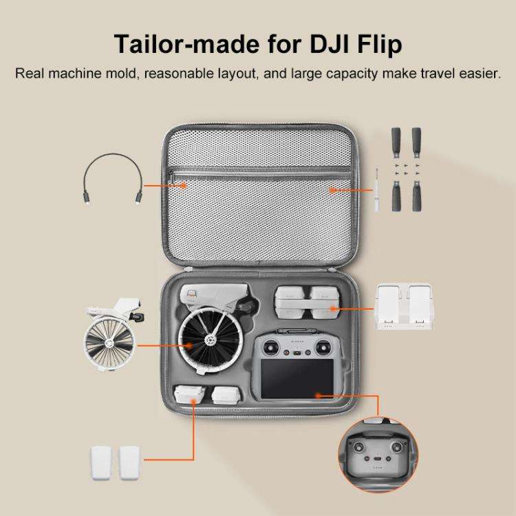 For DJI Flip BRDRC Drone Portable Case Single Shoulder Messenger Bag Handbag(Grey)