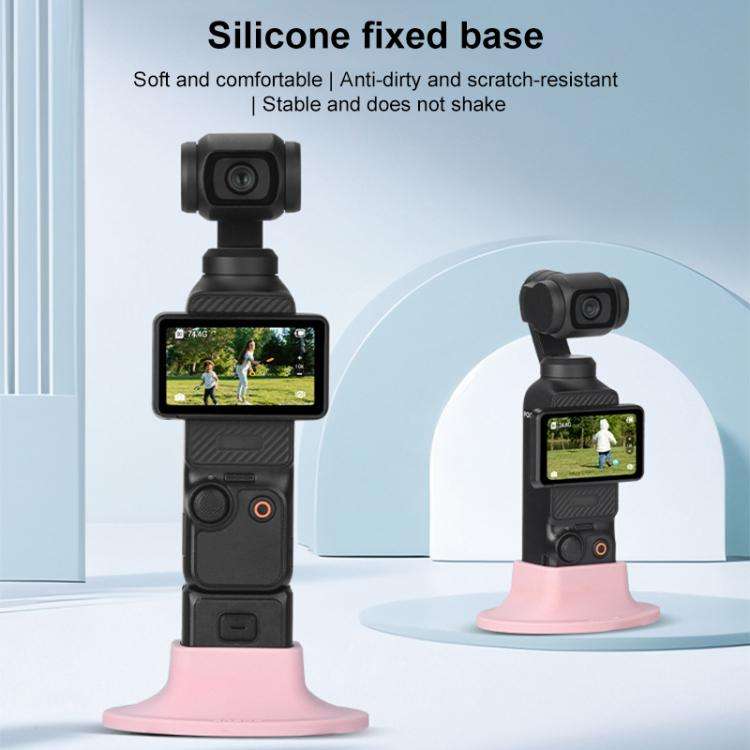 For DJI OSMO Pocket 3 BRDRC Silicone Desktop Base Bracket(Blue)