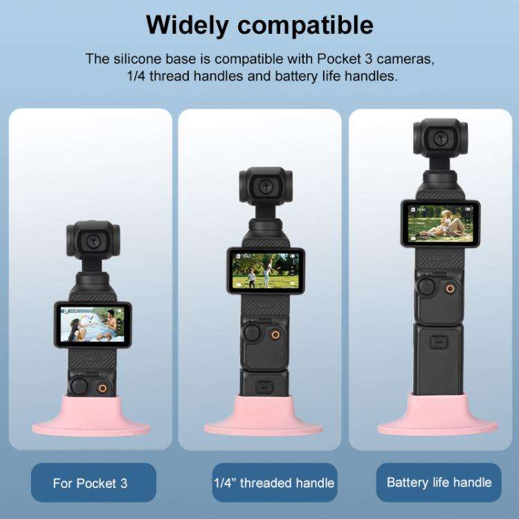 For DJI OSMO Pocket 3 BRDRC Silicone Desktop Base Bracket(Blue)