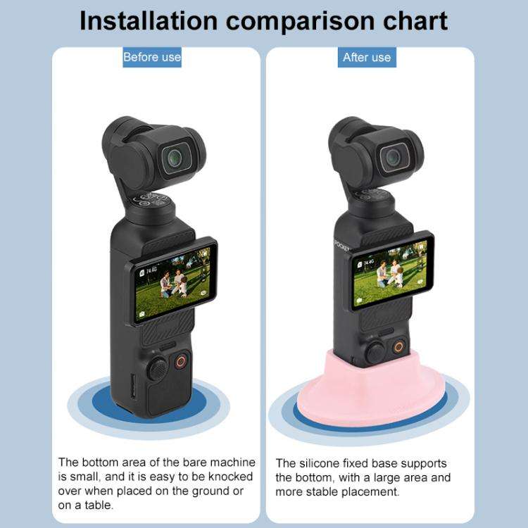 For DJI OSMO Pocket 3 BRDRC Silicone Desktop Base Bracket(Blue)