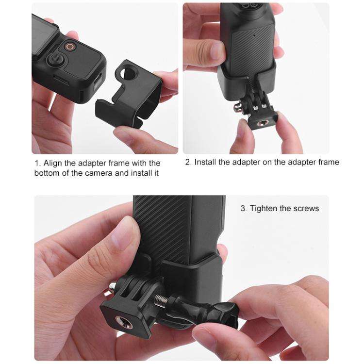 For DJI OSMO Pocket 3 BRDRC Protection Frame Adapter Base, Type:Frame + Chest Strap