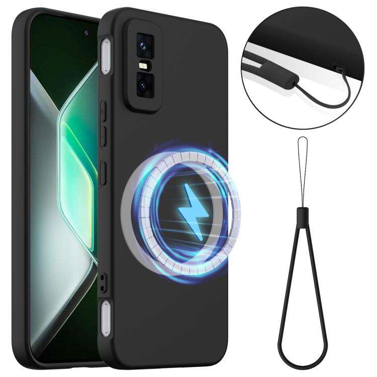 For Infinix GT 30 Pro Shockproof Silicone Magsafe Phone Case(Black)