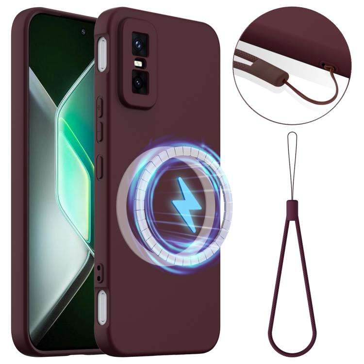 For Infinix GT 30 Pro Shockproof Silicone Magsafe Phone Case(Plum Color)