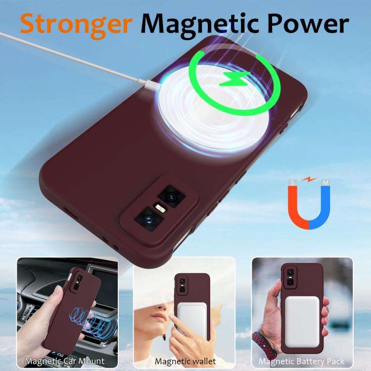 For Infinix GT 30 Pro Shockproof Silicone Magsafe Phone Case(Plum Color)