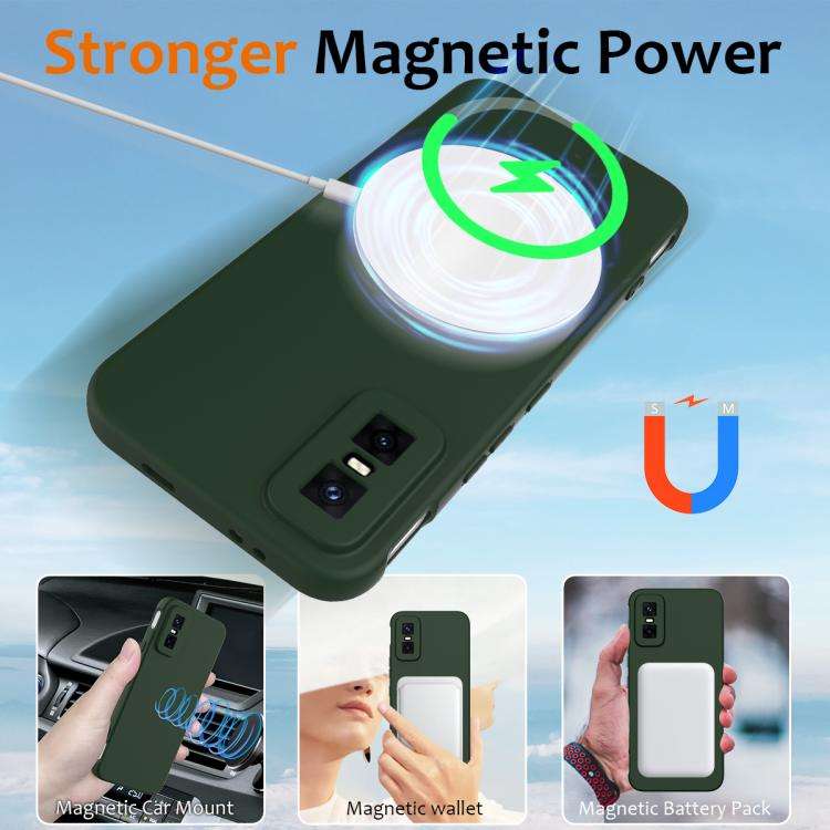 For Infinix GT 30 Pro Shockproof Silicone Magsafe Phone Case(Dark Green)